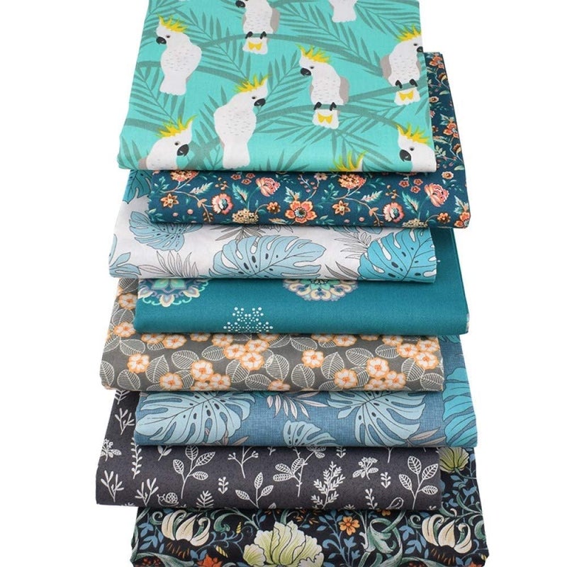 Aubliss 50pcs 100% Cotton Fabric Bundle 10" x 10" PreCut Fat Squares Sheets Printed Floral Sewing Supplies for Patchwork Sewing DIY Crafting Quilting Fabric(50PCS 10"x10", Floral) - Image 3